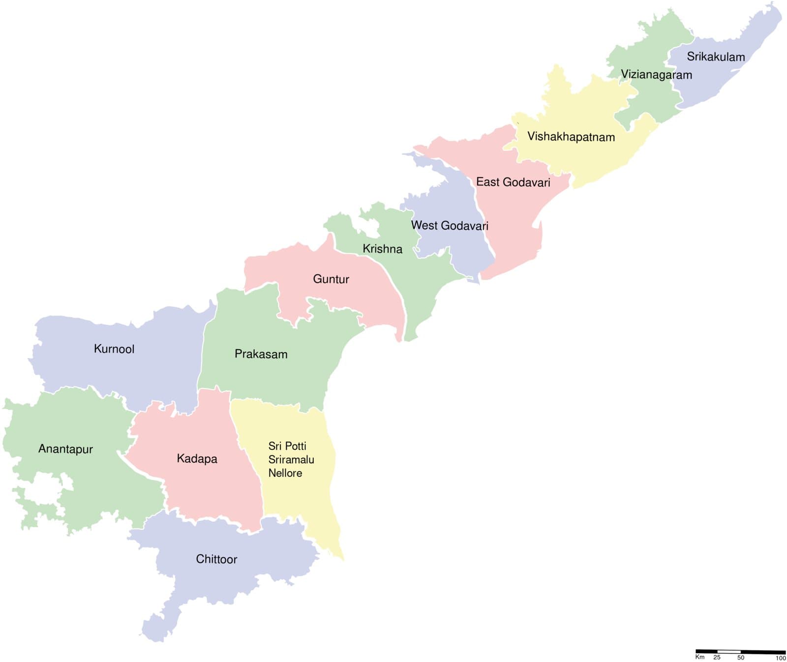 ఆంధ్రప్రదేశ్ జిల్లాల పటం — AP DSC ఉపాధ్యాయ నియామకాల పరిధి