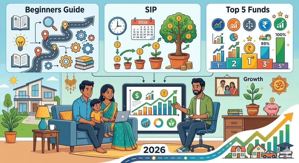 Mutual Funds Beginners Guide 2026 — Telugu Complete Guide + SIP + Top 5 Funds