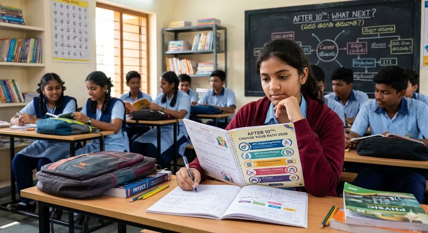 10వ తరగతి తర్వాత ఏ కోర్సు ఎంచుకోవాలి? 2026 Best Career Options — MPC/BiPC/CEC/Polytechnic/ITI